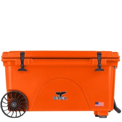 ORCA 65 Quart Wheeled Cooler with premium wheels and telescoping handle